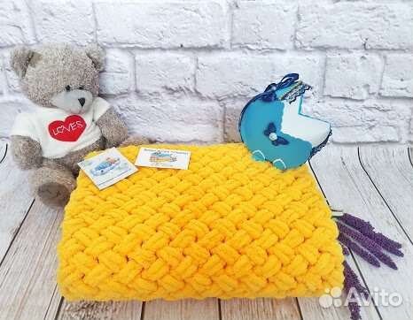 Плюшевый детский плед ручной работы