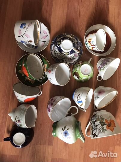 Чашки, чайные пары лфз, Дулево