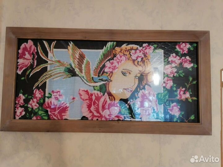 3 картины, вышитые крестом