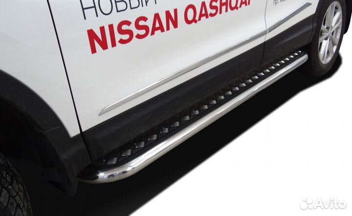 Пороги с накладным листом Nissan Qashgai