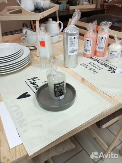 Тарелка для свечи эрофулл икеа темно-серый, серый