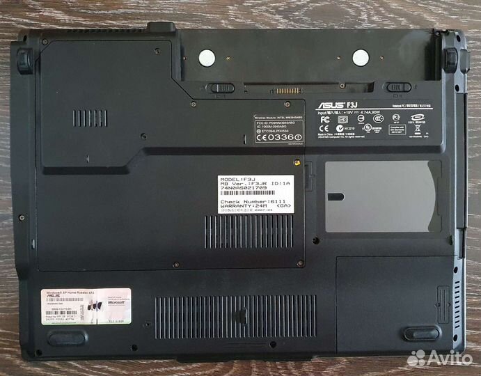 Ноутбук asus F3J на з/ч