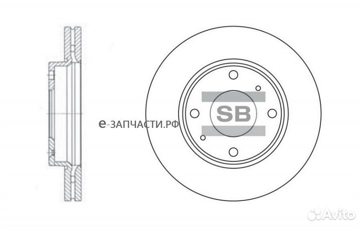 Sangsin brake SD1016 Торм.диск пер.вент.257x24 4 о