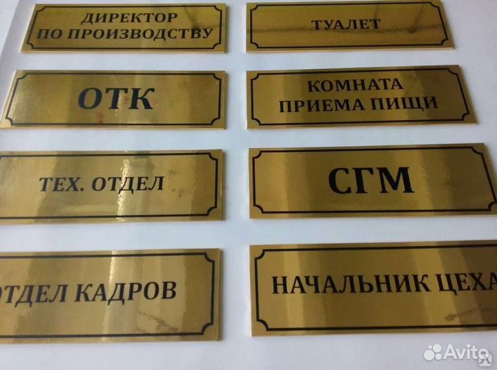 Режим работы, таблички, стенды