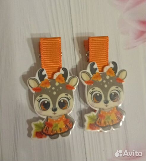 Осенние заколочки и бантики ручной работы