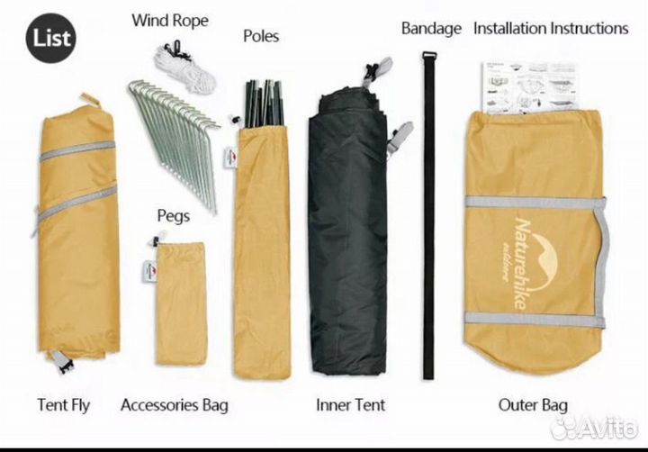 Палатка naturehike p-series 2 + футпринт