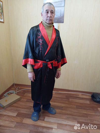 Халат двухсторонний, китайский шелк, размер 48-50