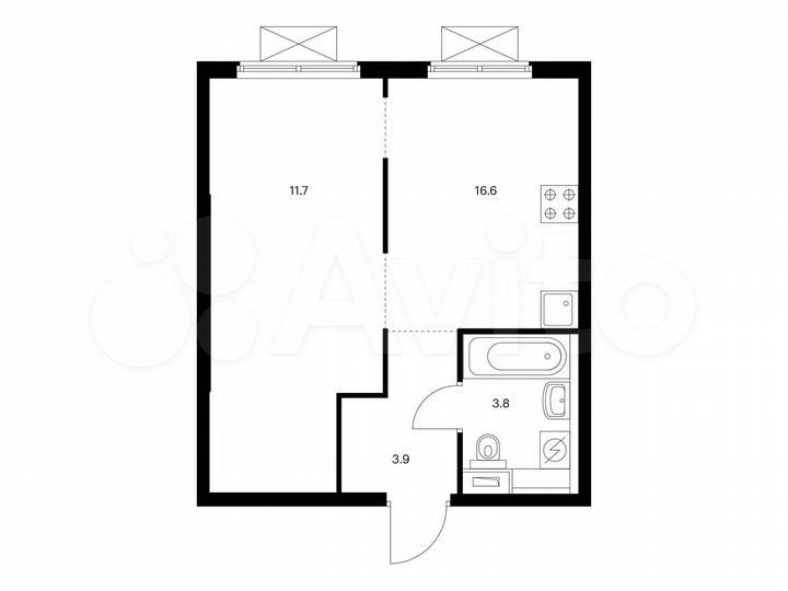 1-к. квартира, 36 м², 8/16 эт.