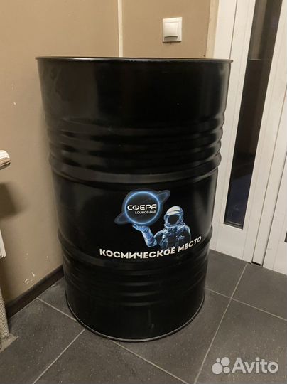 Бочка интерьерная металлическая