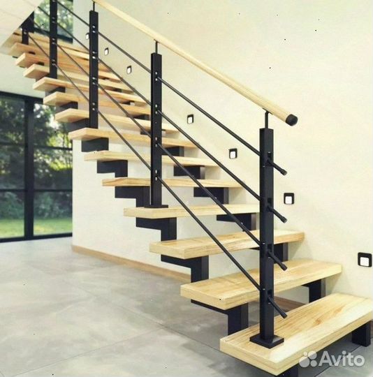 Лестницы на металлокаркасе с отделкой