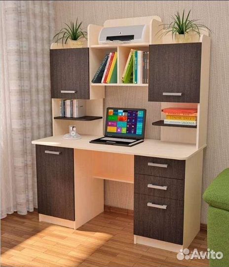 Стол компьютерный стол с ящиками и полками
