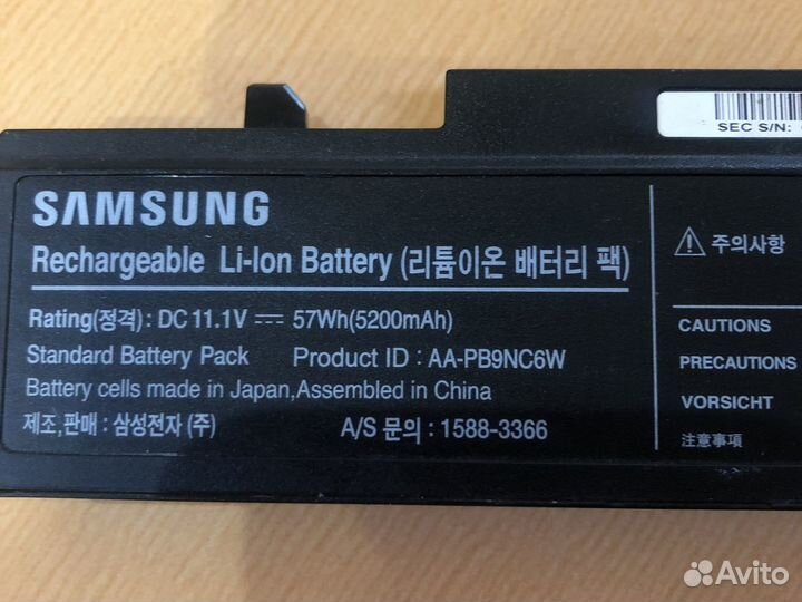 Аккумулятор для ноутбука samsung aa pb9nc6w