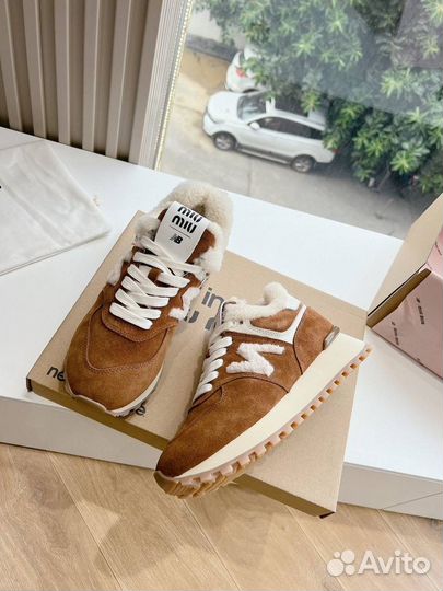 Кроссовки с мехом miu miu x new balance