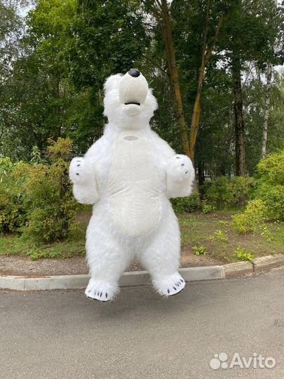 Хит продаж белый аэро мишка 2,6 метра