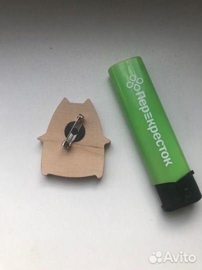 Значок фанерный Кот