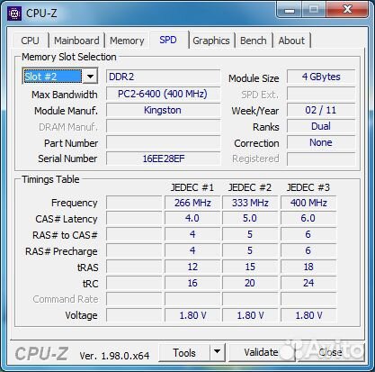 AMD DDR2 2x4gb 800mhz 2rank CL6-6-6-18 Kingston