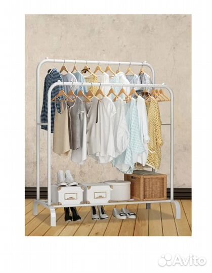 Напольная вешалка для одежды двойная