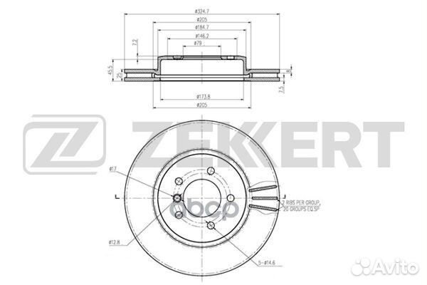 Диск торм. перед. BMW 3 (E46) 99- Z4 (E85 E86) 06