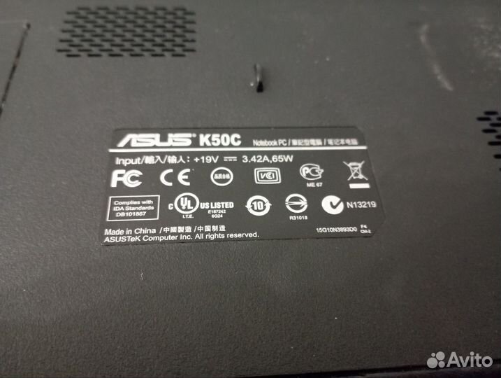 Ноутбук asus k50c