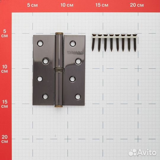 Петля карточная левая разъемная 100х75 мм бронза