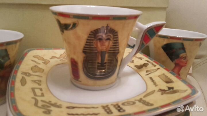 Кофейный сервиз из Египта,5 шт. чашки+блюдца