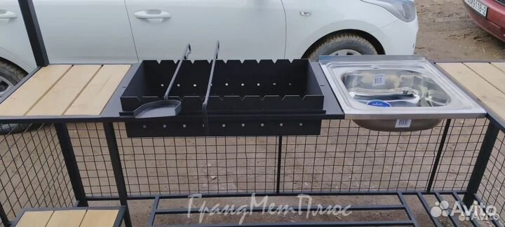 Мангал-беседка с мойкой