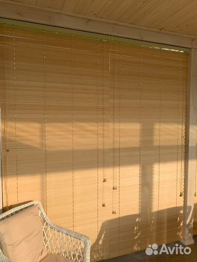 Деревянные жалюзи для беседки