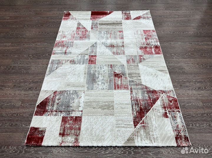 Ковер Турция 1.6х2.3, 2х3 бежево-красный