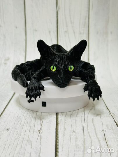 Подвижный кот сфинкс 3D 34 см