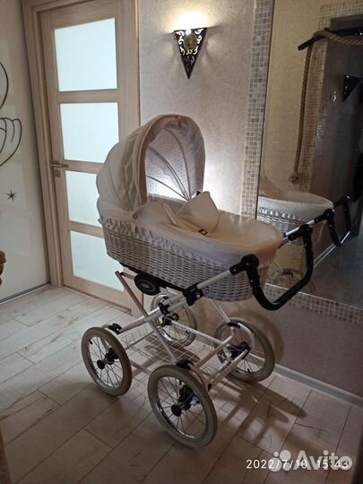 Детская коляска lonex classic retro 2 в 1 (Белый)