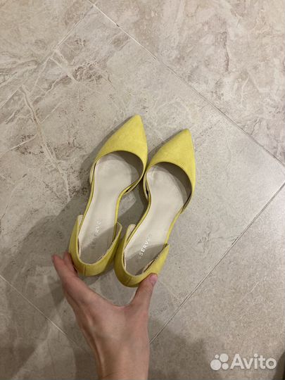 Лодочки 39 желтого цвета