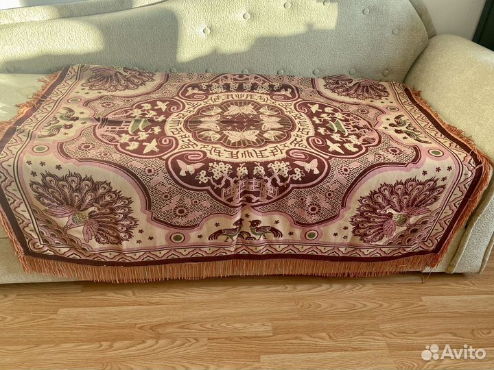 Скатерть винтажная китайская с бахромой 40е годы