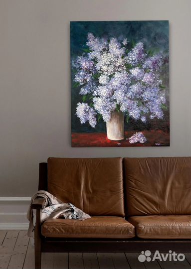 Картина маслом на холсте Сирень