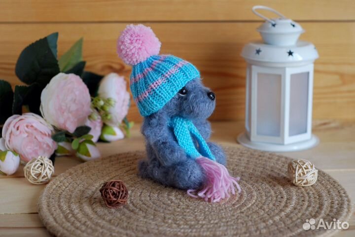 Собака вязаная игрушка ручной работы