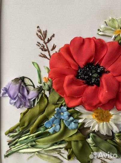 Вышивка лентами картина