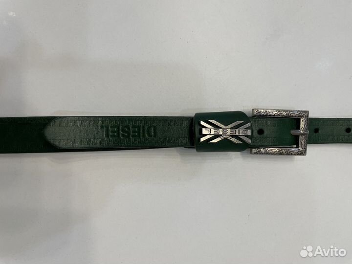 Ремень женский натуральная кожа зеленый