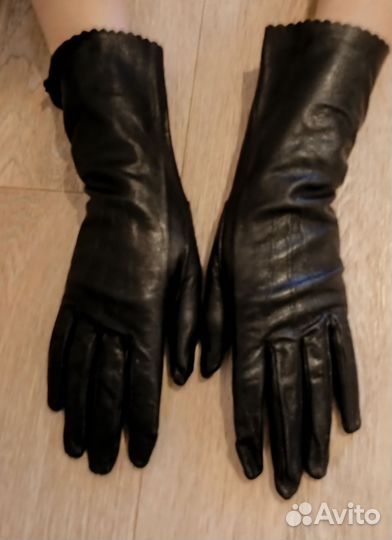 Перчатки женские кожаные