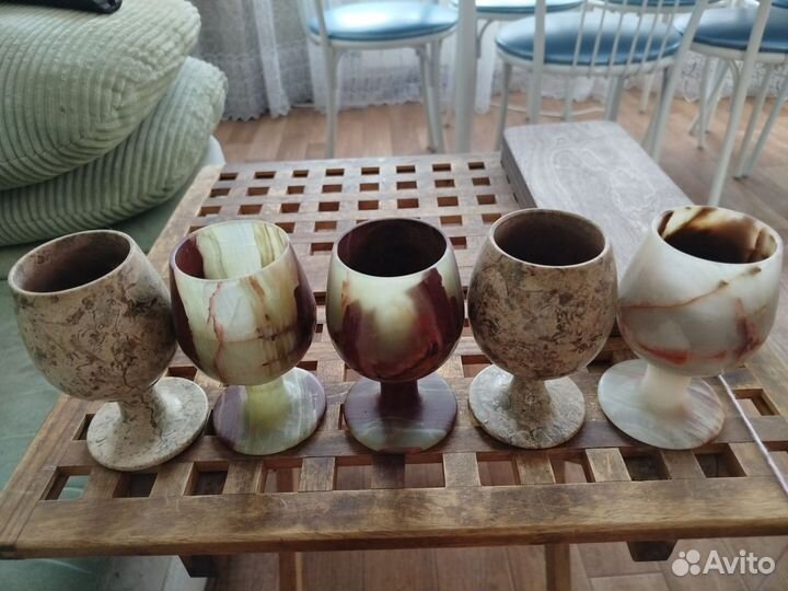 Бокалы натуральный камень. Турция