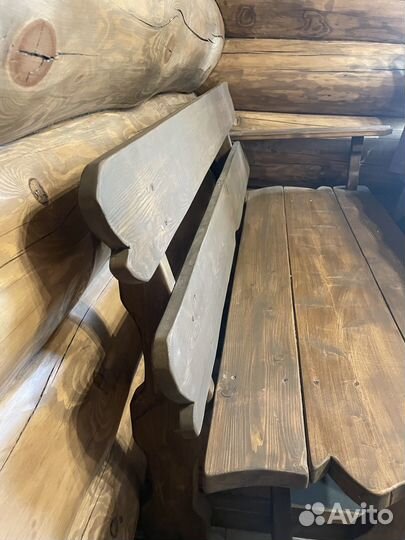 Комплект деревянной мебели для бани и сада