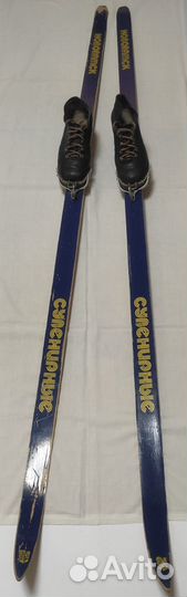 Лыжи беговые Нововятск с ботинками 37-38 СССР
