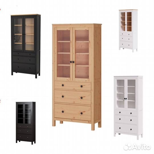 Шкаф-витрина Икеа хемнэс IKEA hemnes