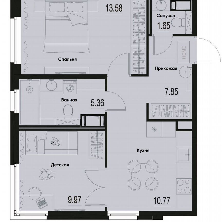 2-к. квартира, 49,2 м², 2/12 эт.