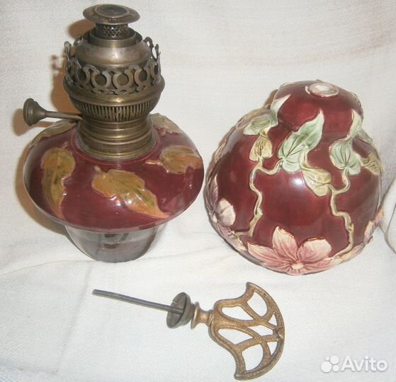 Старинная керосиновая потолочная лампа-люстра