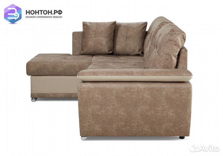 Диван угловой дельфин Риттэр бежевый