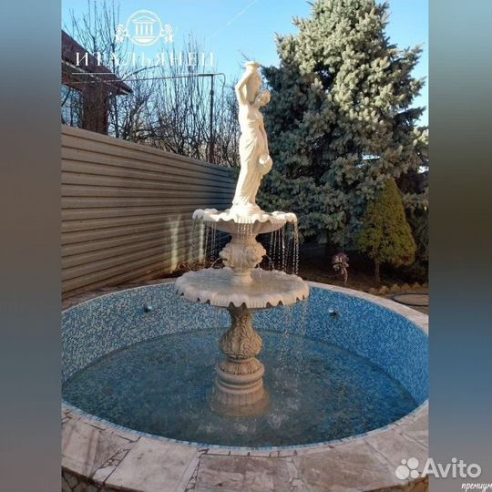 Мраморный фонтан для дачи