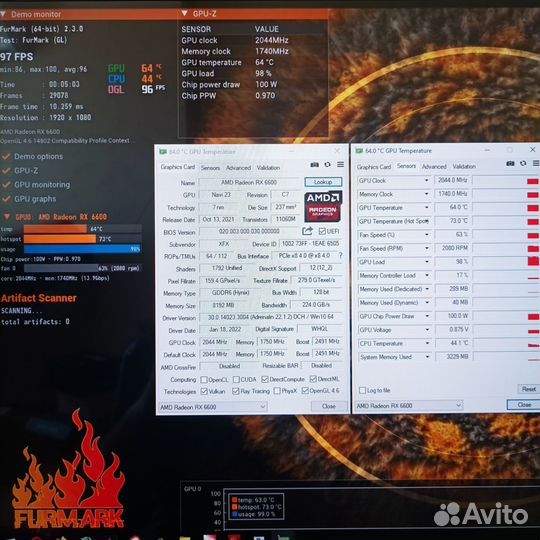 Видеокарта XFX RX 6600 8 Гб