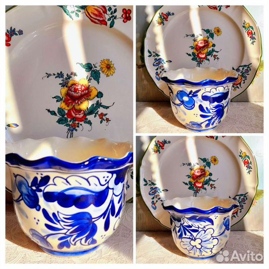 Кашпо антикварное для цветов villeroy & boch