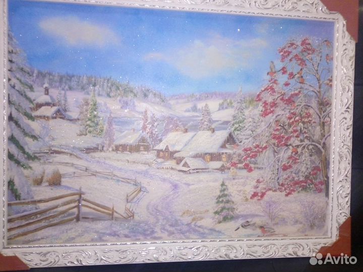 Картина из камня - зима