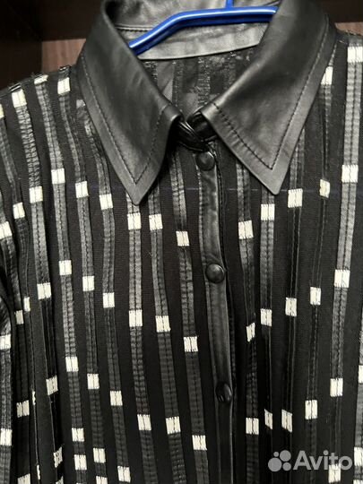 Кожаная рубашка женская