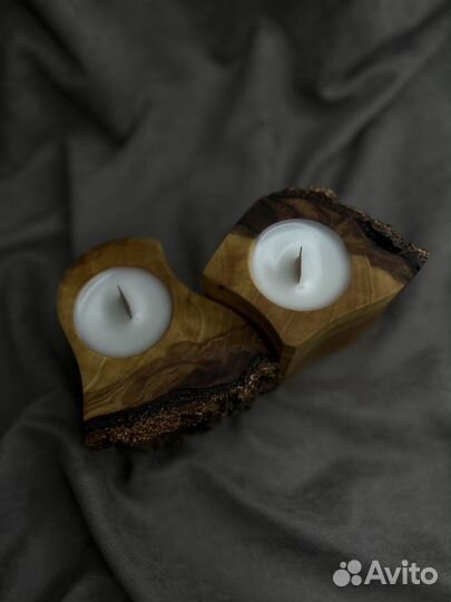 Свечи в дереве ручной работы